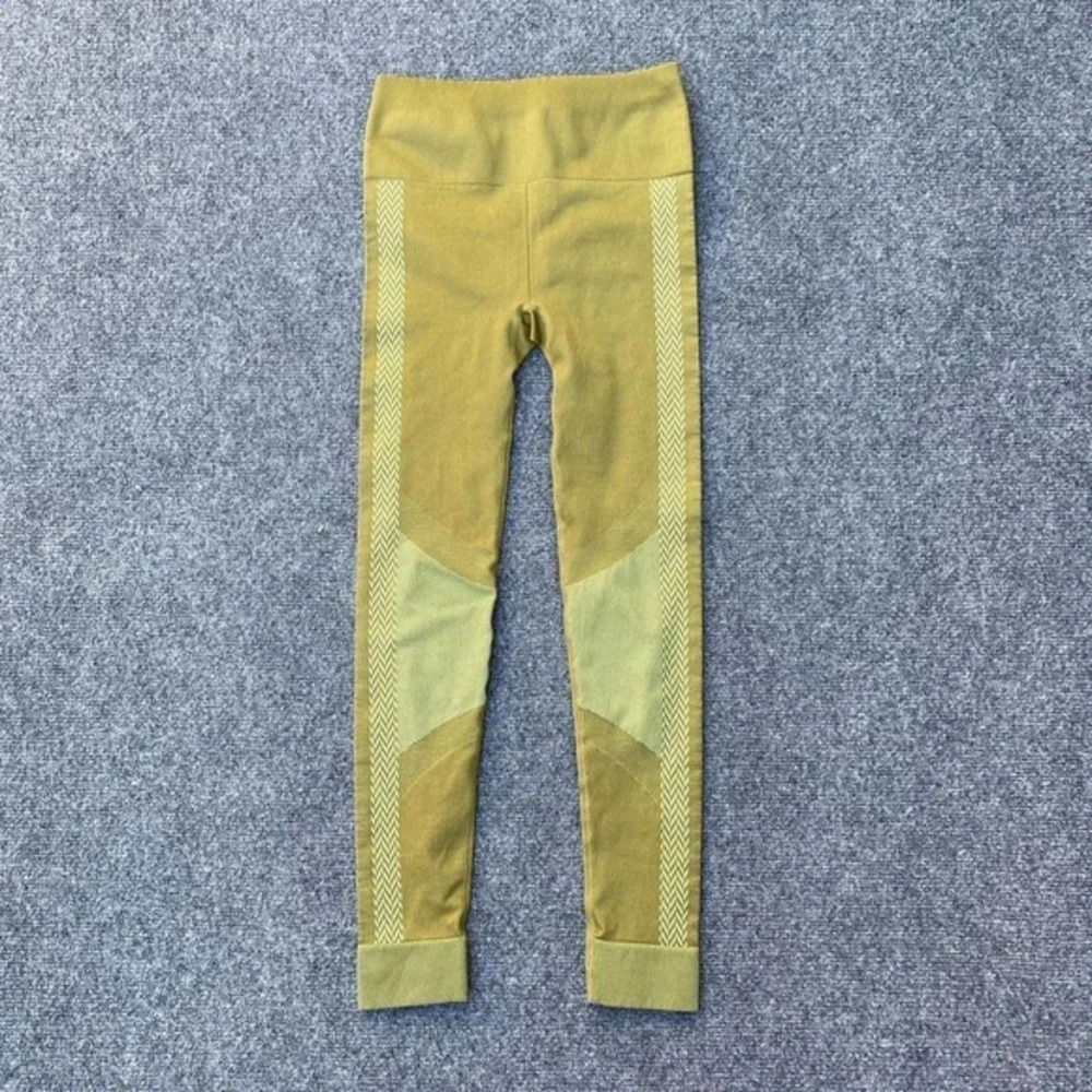 Fabletics High Waisted Seamless Check Leggings Thyme/Cool Mint Sz XS